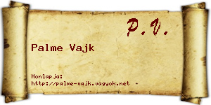 Palme Vajk névjegykártya
